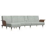 vidaXL Canapé-lit en forme de L gris clair 279x140x70 cm velours