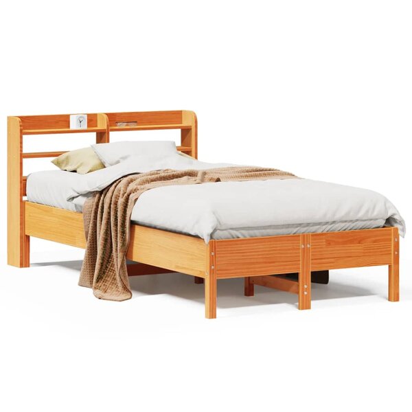 vidaXL Cadre de lit sans matelas cire marron 120x200cm bois pin massif
