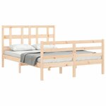 vidaXL Cadre de lit avec tête de lit 120x200 cm bois massif