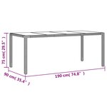 vidaXL Ensemble à manger de jardin et coussins 9 Pièces beige rotin verre