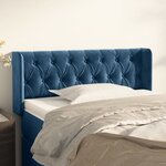 vidaXL Tête de lit avec oreilles Bleu foncé 93x16x78/88 cm Velours