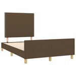 vidaXL Cadre de lit avec tête de lit marron foncé 120x190 cm tissu