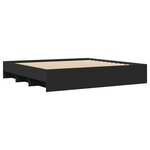 vidaXL Cadre de lit noir 200x200 cm bois d'ingénierie