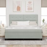 lit box spring vidaXL avec matelas gris clair super king en velours