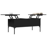 vidaXL Table basse noir 100x50x45 cm bois d'ingénierie et métal