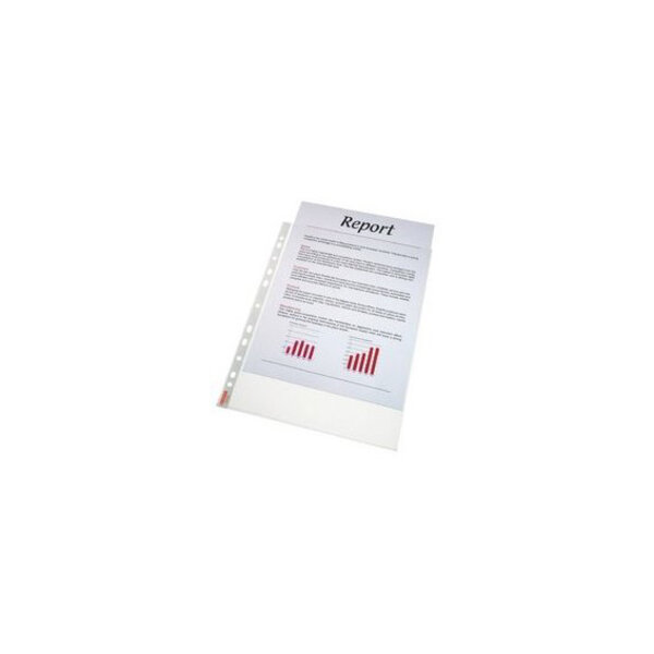 Boîte de 100 pochettes perforées A4 polypropylène grainé 11/100e incolore ESSELTE