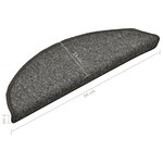 vidaXL Tapis de marches d'escalier 15 Pièces Gris foncé 56x17x3 cm