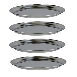4 plateaux de fruits de mer en inox Ø 36 cm