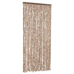 vidaXL Rideau anti-mouches beige et marron foncé 56x200 cm chenille