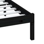 vidaXL Cadre de lit Noir Bois de pin massif 140x190 cm