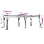 vidaXL Tonnelle avec parois en filet taupe 6x3 m acier