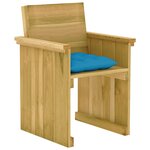 vidaXL Ensemble à manger de jardin 7 Pièces avec coussins pin imprégné
