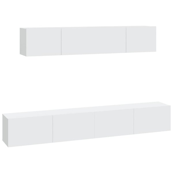 vidaXL Ensemble de meubles TV 4 Pièces Blanc Bois d'ingénierie