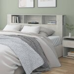 vidaXL Armoire de tête de lit Gris béton 200x18 5x104 5 cm