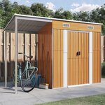 vidaXL Abri de jardin avec toit prolongé marron clair 277x110 5x181 cm