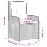 vidaXL Ensemble à manger de jardin et coussins 7 Pièces beige poly rotin