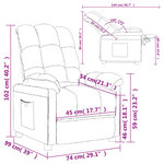vidaXL Fauteuil inclinable Gris foncé Tissu