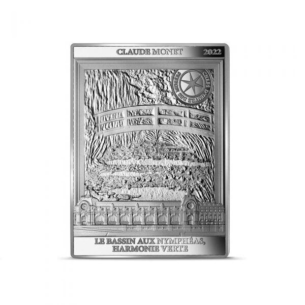 Le bassin aux nymphéas  harmonie verte - monnaie de 50€ argent 100g