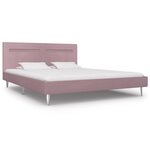 vidaXL Cadre de lit avec LED Rose Tissu 180x200 cm