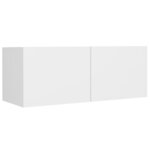 vidaXL Ensemble de meubles TV 4 Pièces Blanc Bois d'ingénierie