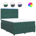 vidaXL Sommier à lattes de lit et matelas Vert foncé 160x200cm Velours