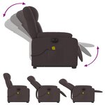 vidaXL Fauteuil inclinable de massage électrique Marron foncé Tissu