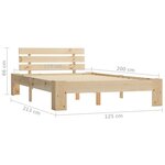 vidaXL Cadre de lit bois de pin massif 120x200 cm