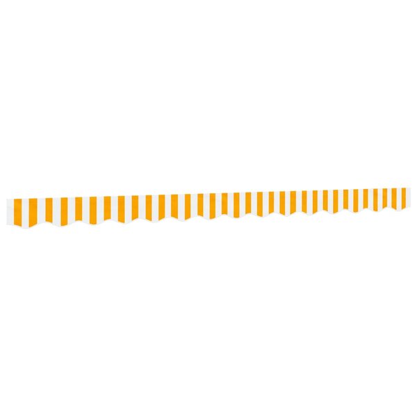 vidaXL Tissu de remplacement de cantonnière d’auvent jaune blanc 3 5 m