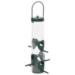 vidaXL Mangeoires pour oiseaux 3 Pièces vert foncé 17x17x32 cm
