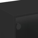 vidaXL Table basse avec portes en verre noir 68x50x42 cm
