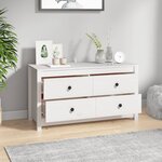 vidaXL Armoire latérale Blanc 100x40x54 cm Bois de pin massif