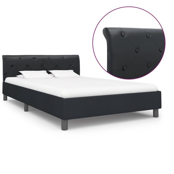 vidaXL Cadre de lit Noir Similicuir 140 x 200 cm