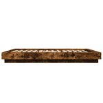 vidaXL Cadre de lit chêne fumé 140x200 cm bois d'ingénierie