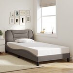 vidaXL Cadre de lit avec lumières LED taupe 100x200 cm tissu