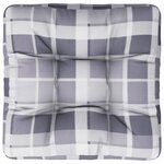 vidaXL Coussin de palette motif à carreaux gris 58x58x10 cm tissu