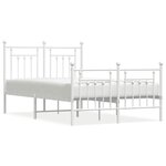 vidaXL Cadre de lit métal avec tête de lit/pied de lit blanc 120x190cm
