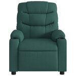 vidaXL Fauteuil de massage inclinable électrique Vert foncé Tissu