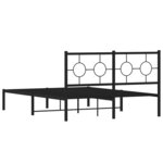 vidaXL Cadre de lit métal avec tête de lit noir 135x190 cm
