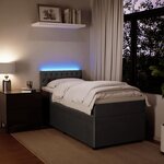 vidaXL Sommier à lattes de lit et matelas Gris foncé 80x200 cm Velours