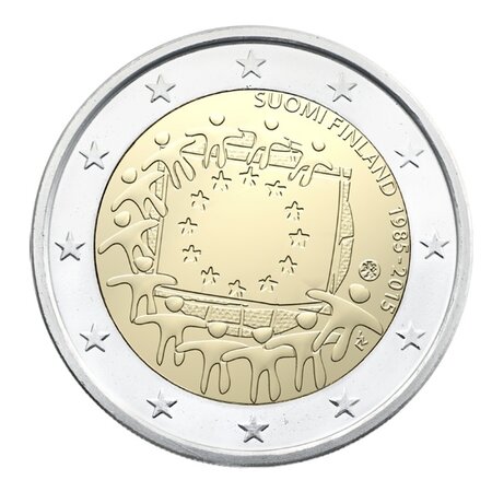 Pièce de monnaie 2 euro commémorative Finlande 2015 – Drapeau européen