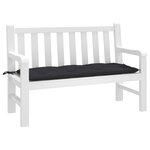vidaXL Coussin de banc de jardin noir 120x50x7 cm tissu oxford