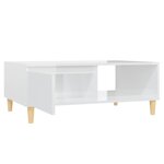 vidaXL Table basse Blanc brillant 90x60x35 cm Aggloméré