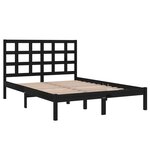 vidaXL Cadre de lit Noir Bois massif 140x190 cm