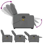 vidaXL Fauteuil de massage inclinable Gris foncé Tissu