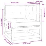 vidaXL Canapé d'angle de jardin avec coussins gris Bois de pin massif