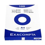 Etui de 100 fiches BRISTOL 210x297 A4 Blanc Uni EXACOMPTA