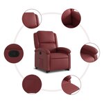 vidaXL Fauteuil inclinable Rouge bordeaux Similicuir