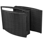 vidaXL Chaise longue pliable avec coussin Résine tressée Noir