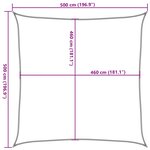 vidaXL Voile d'ombrage gris clair 5x5 m 100  polyester oxford