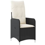 vidaXL Ensemble de Salle à Manger de Jardin 7 pièces avec Coussins en Rattan Synthétique Noir